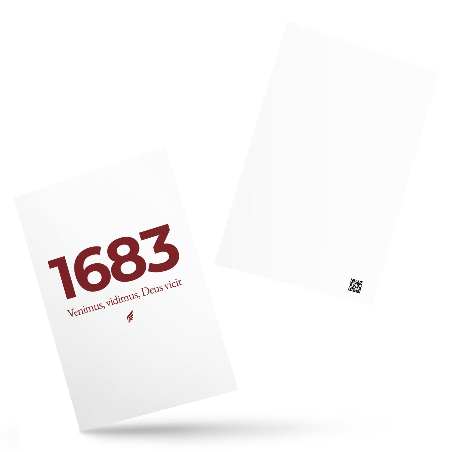 4×6 inch postcard featuring the Polish Hussar wing and Venimus, Vidimus, Deus Vicit, commemorating Jan III Sobieski and the 1683 Battle of Vienna